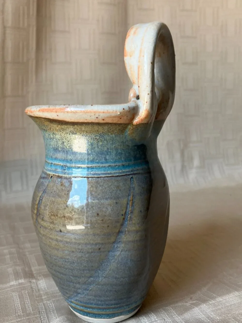 Studio Pottery Wall Pocket Vase / Herb Cuttings Pot; Lorraine Dilmore Stoneware